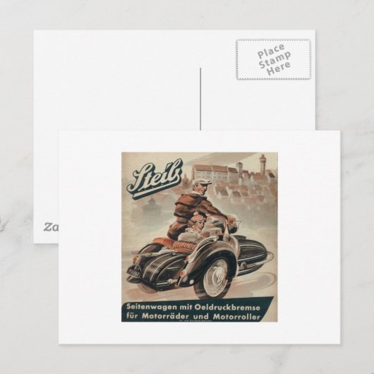 Carte Postale Sidecar (Devant / Derrière)