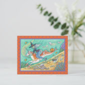 CARTE POSTALE SIDESADDLE WITCH MERMAID, IMAGINAIRE UNICORN MERHO (Debout devant)