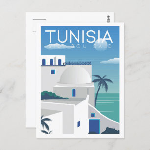 Carte Postale Sidi Bou Dit Tunisie Lieu De Voyage Illustration