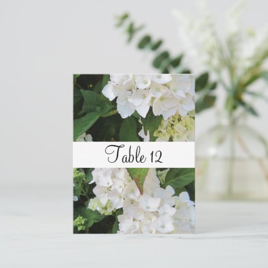 Carte Postale Siège de table White Hydrangeas (Debout devant)