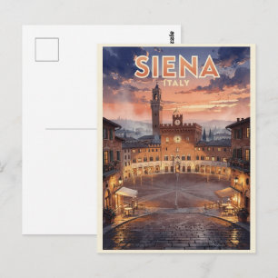 Carte Postale Sienne Italie Voyage Rétro