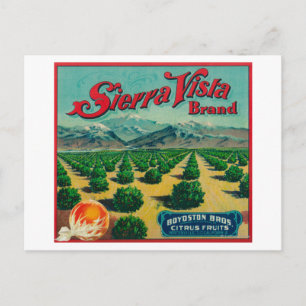 Carte Postale Sierra Vista Marque Étiquette Citrus Crate