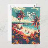 Carte Postale Siesta Key Beach Vintage (Devant / Derrière)