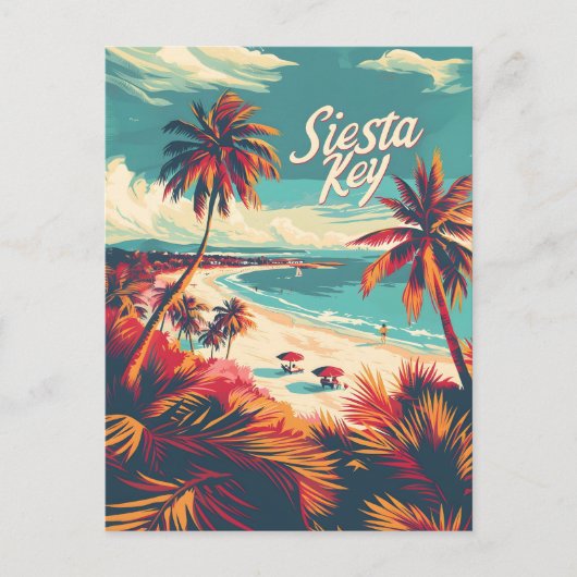 Carte Postale Siesta Key Beach Vintage (Devant)