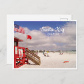 Carte Postale Siesta Key, Floride photo de la scène de plage (Devant / Derrière)