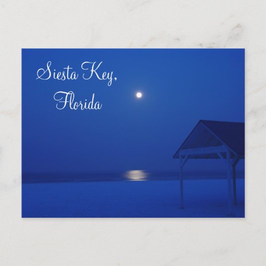 Carte Postale Siesta Key, Floride - pleine lune au-dessus du gol (Devant)