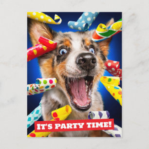 Carte Postale Sifflets pour fête de chien heureux