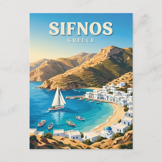 Carte Postale Sifnos Kamares Grèce (Devant)