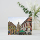 Carte Postale Sighisoara, Coloktower et touristes (Debout devant)