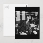 Carte Postale Sigmund Freud Dans Son Bureau & Citation de Chat D (Devant / Derrière)