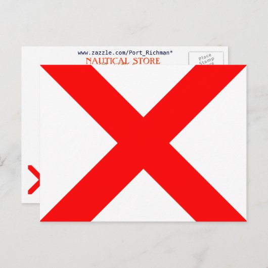 Carte Postale Signal Alphabet Nautique Signal V (Devant / Derrière)
