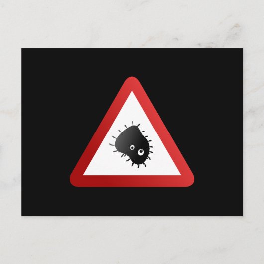 Carte Postale Signal d'avertissement de la bactérie (Devant)