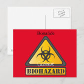 Carte Postale Signal d'avertissement de risque biologique amusan (Devant / Derrière)