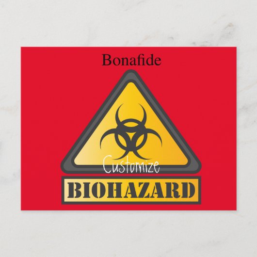 Carte Postale Signal d'avertissement de risque biologique amusan (Devant)