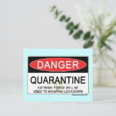 Carte Postale Signal de danger de quarantaine (Debout devant)