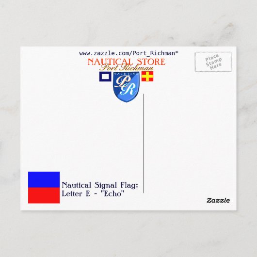 Carte Postale Signal Nautique E (Écho) (Dos)