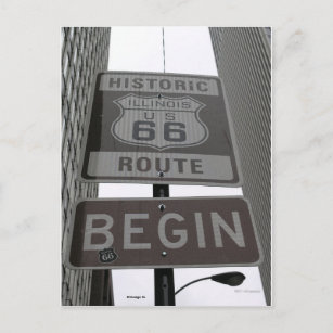 Carte Postale Signal officiel de début de la route 66
