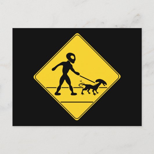 Carte Postale Signal routier - Passage Alien (Devant)