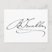 Carte Postale Signature Ben Franklin (Devant)