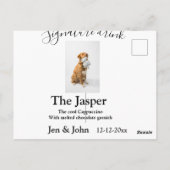 Carte Postale Signature boisson ajouter l'animal photo nom date (Dos)
