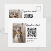 Carte Postale Signature boisson scanner QR code ajouter le nom d (Devant / Derrière)