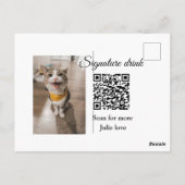 Carte Postale Signature boisson scanner QR code ajouter le nom d (Dos)