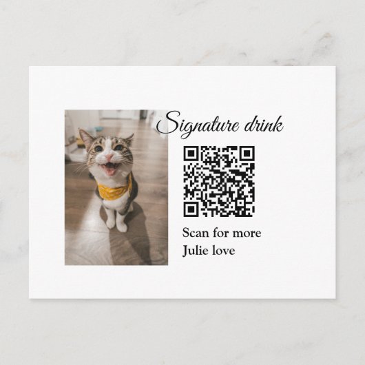 Carte Postale Signature boisson scanner QR code ajouter le nom d (Devant)