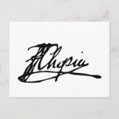 Carte Postale Signature de Frédéric Chopin