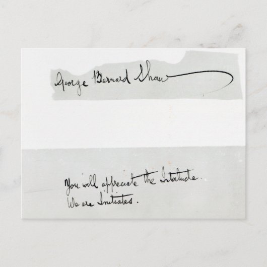 Carte Postale Signature de George Bernard Shaw (Devant)