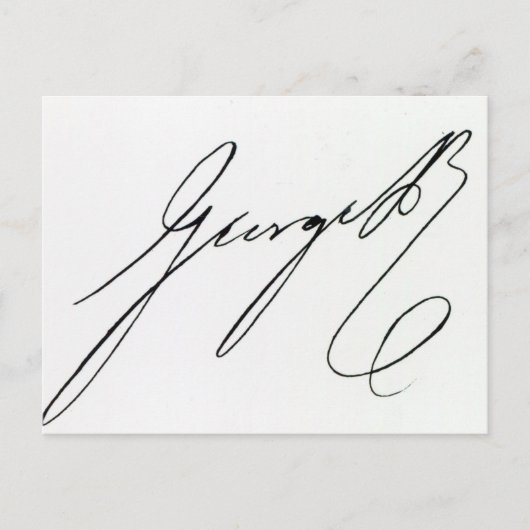 Carte Postale Signature de George IV (Devant)
