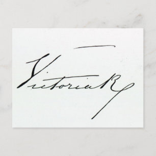 Carte Postale Signature de la reine Victoria (stylo et encre sur