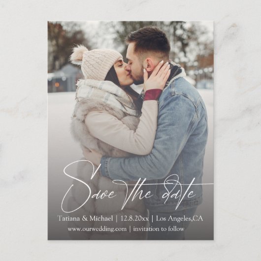 Carte Postale signature design script fade photo enregistrer la  (Devant)