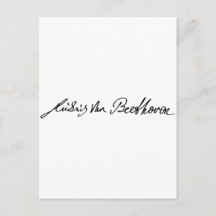 Carte Postale Signature du musicien Ludwig van Beethoven
