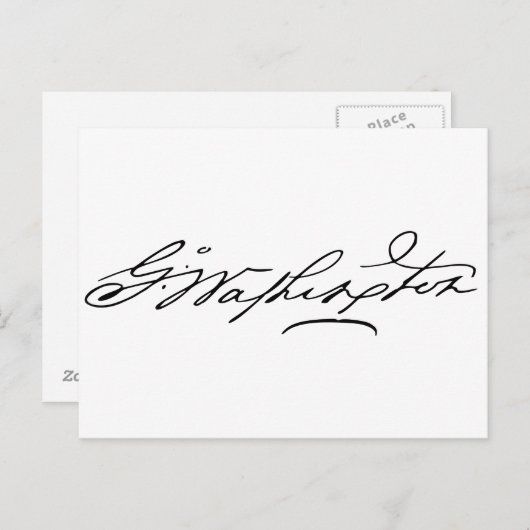 Carte Postale Signature George Washington (Devant / Derrière)