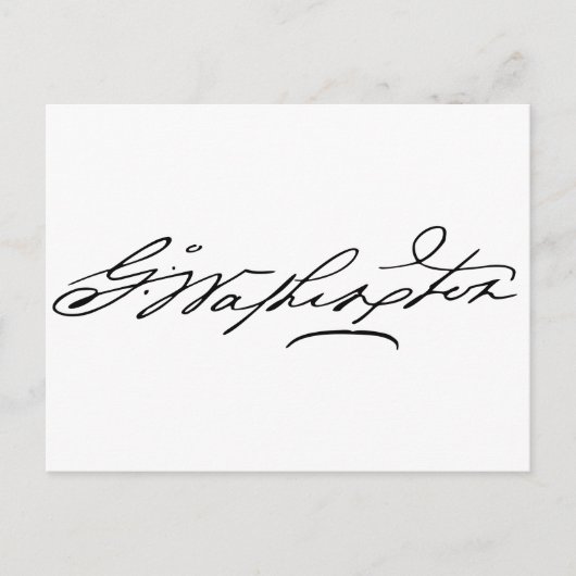 Carte Postale Signature George Washington (Devant)