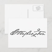 Carte Postale Signature George Washington (Devant / Derrière)