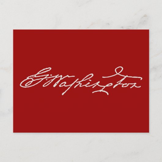 Carte Postale Signature George Washington (Devant)