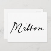 Carte Postale Signature John Milton (Devant / Derrière)
