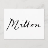 Carte Postale Signature John Milton (Devant)