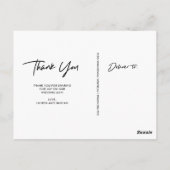 Carte Postale Signature | Merci photo Mariage de script blanc (Dos)