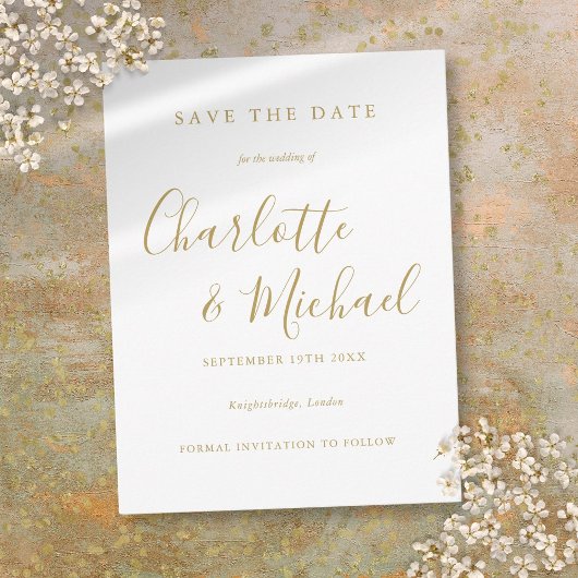 Carte Postale Signature moderne Mariage de script Enregistrer la