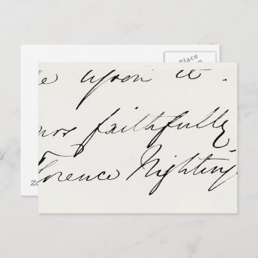 Carte Postale Signature of Florence Nightingale (Devant / Derrière)