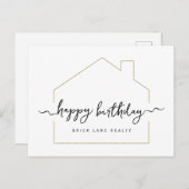 Carte Postale Signature Script Joyeux Anniversaire Réalité (Devant / Derrière)