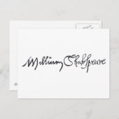 Carte Postale Signature William Shakespeare (Devant / Derrière)