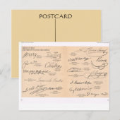 Carte Postale Signatures anciennes de personnes célèbres (Devant / Derrière)