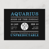 Carte Postale Signe Aquarius du Zodiaque, Astrologique (Devant)