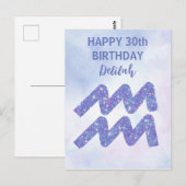 Carte Postale Signe astrologique du Verseau personnalisé pour un (Devant / Derrière)