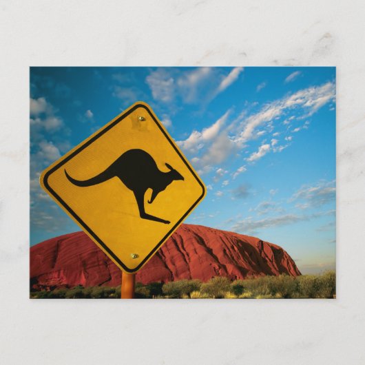 Carte Postale signe ayers rock kangourou (Devant)