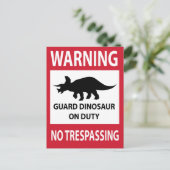 Carte Postale Signe d'absence d'intrusion (Tricératops) (Debout devant)