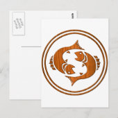 Carte Postale SIGNE D'Astrologie Poissons Zodiac (Devant / Derrière)